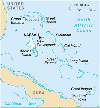Map of The Bahamas